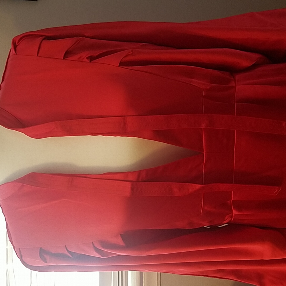 NWT Self-Portrait red satin handkerchief hem midi dress - Picture 5 of 16